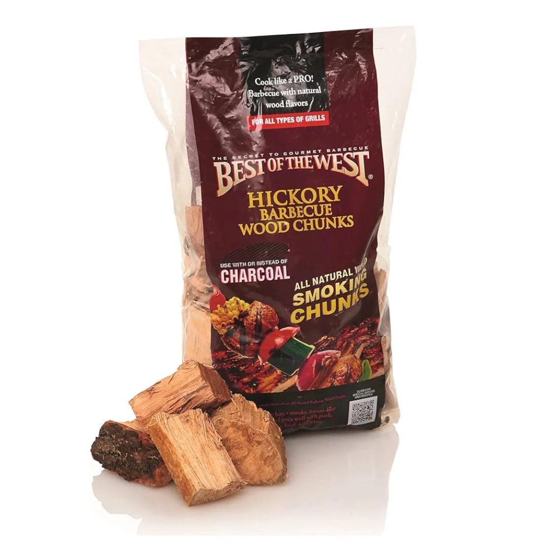 Hickory Wood Chunks 5.6 Litres (approx 2.7kg)