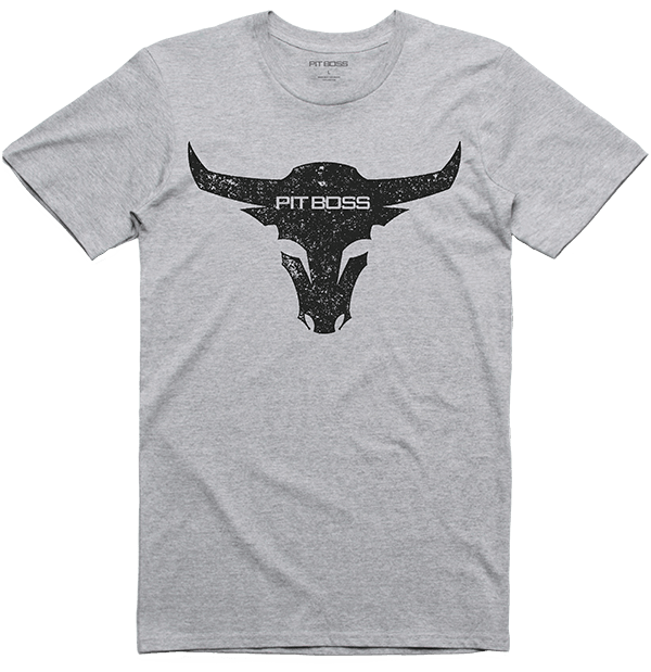 Pit Boss Men's Grey Bull T-Shirt LARGE