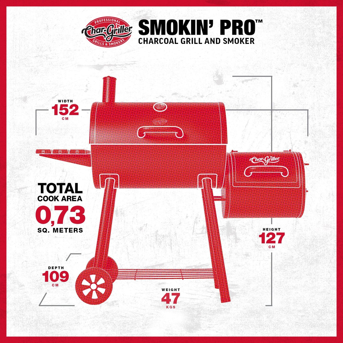 Smokin' Pro Charcoal BBQ and Offset Smoker by Char-Griller