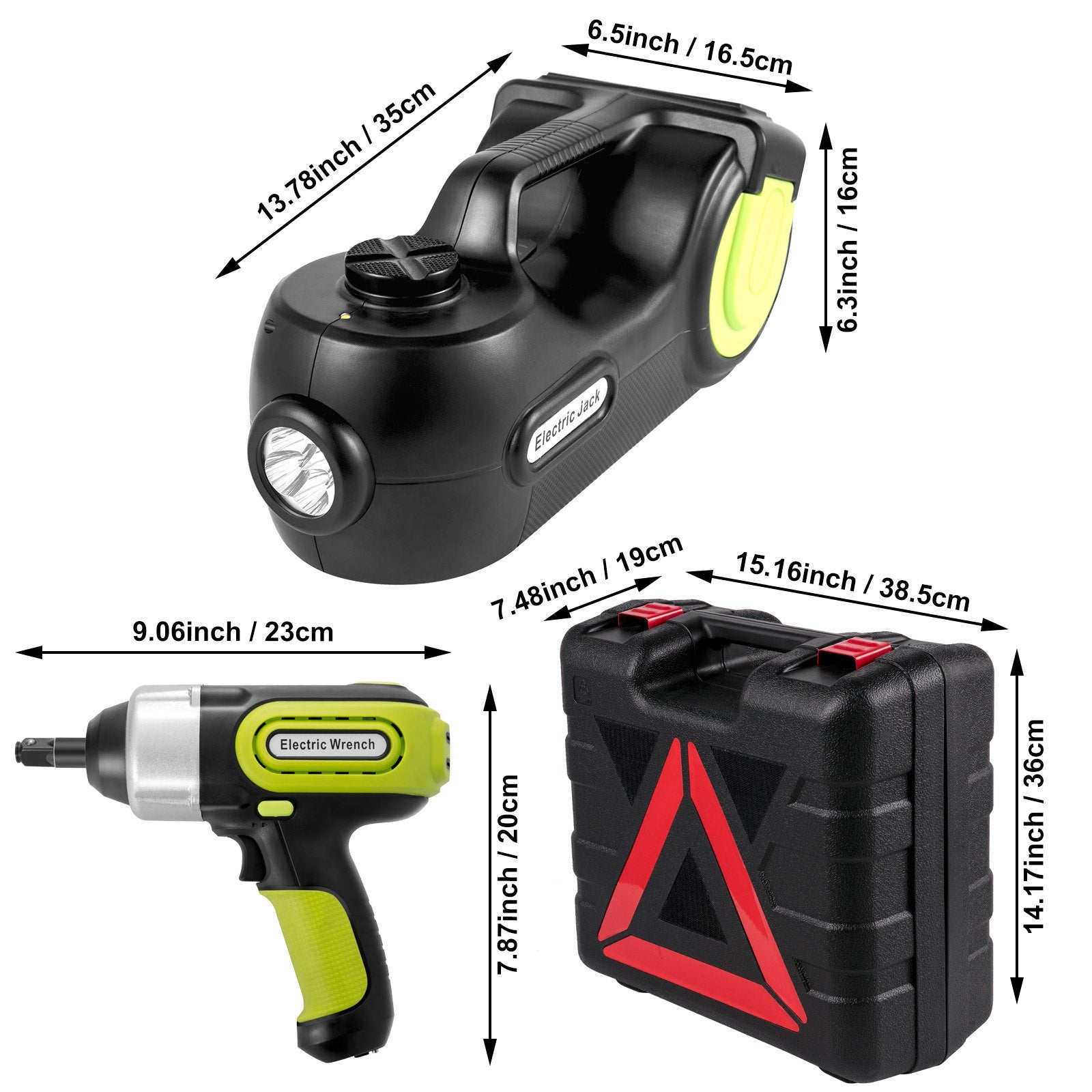 Elektrisk domkraft - 12 V - 5 t - Set för hjulbyte - Multifunktionell