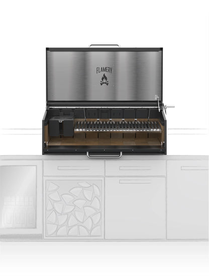 Flamery Large Asado Argentinian BBQ with Full Grill + Firebox