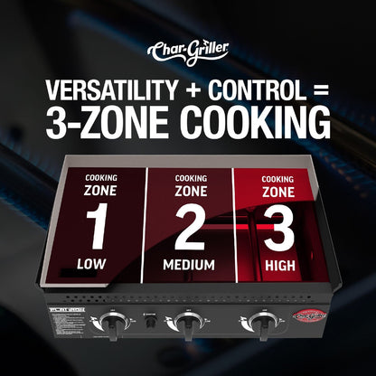 Char-Griller 3 Burner Flat Iron Gas Griddle Plancha BBQ