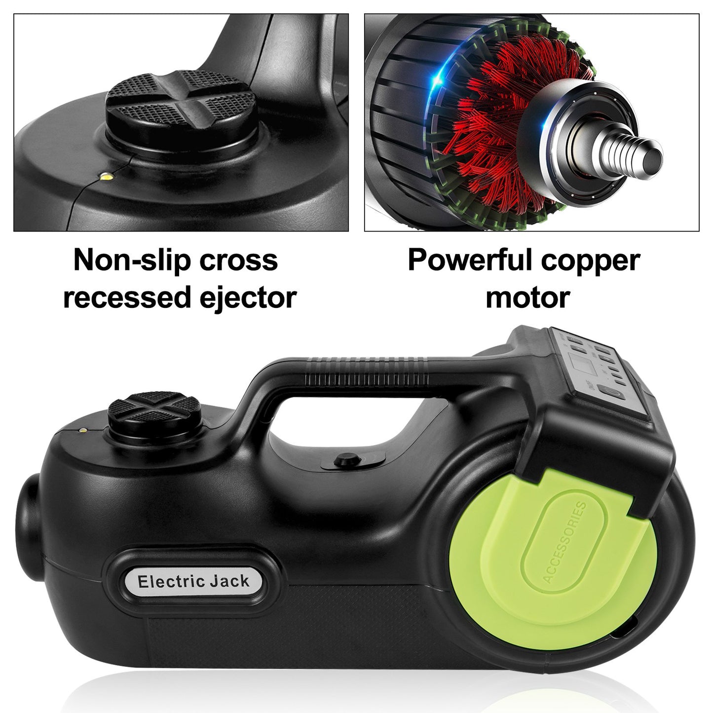 Elektrisk domkraft - 12 V - 5 t - Set för hjulbyte - Multifunktionell