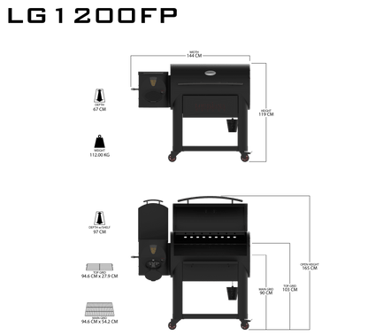 Louisiana Grills Founders Series Premier 1200 Pellet Grill (LG1200FP) PLUS COVER
